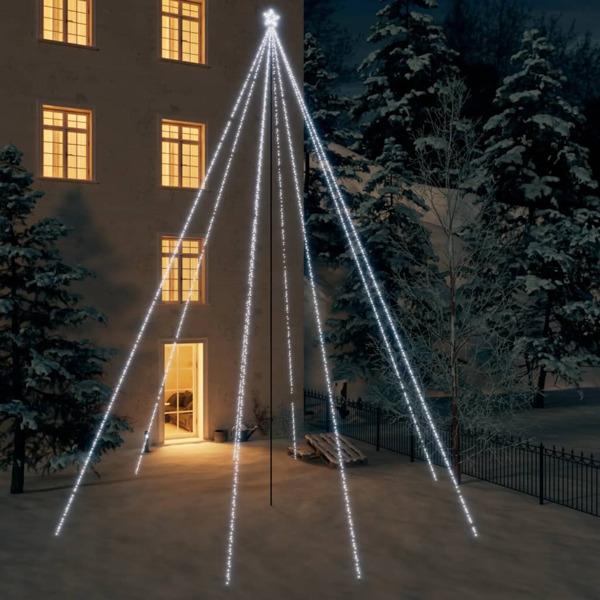 vidaXL Julgransbelysning inomhus/utomhus 1300 LEDs kallvit 8 m Vit