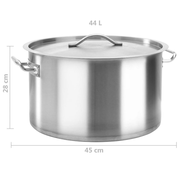 vidaXL Gryta 44 L 45x28 cm rostfritt stål Silver