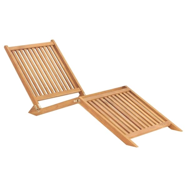 vidaXL Solsäng massiv teak Brun