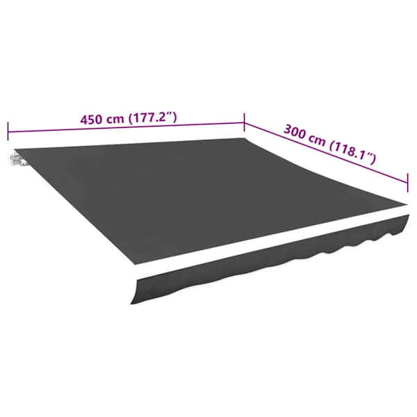 vidaXL Markisduk antracit 450x300 cm Antracit