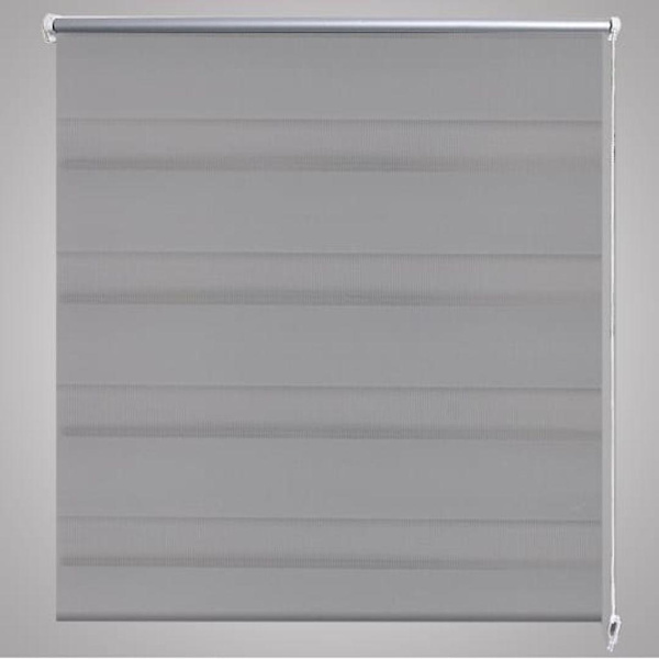 vidaXL Rullgardin randig grå 90 x 150 cm transparent grå