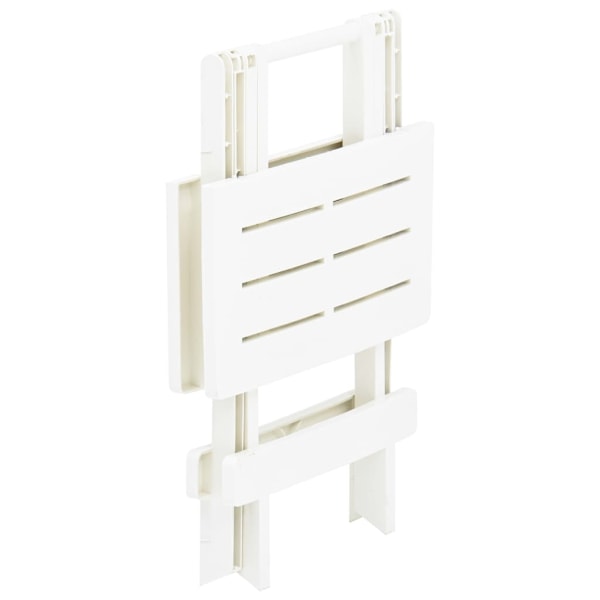 vidaXL Hopfällbart trädgårdsbord vit 45x43x50 cm plast Vit