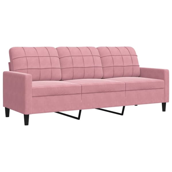 vidaXL Soffgrupp med dynor 3 delar rosa sammet Rosa