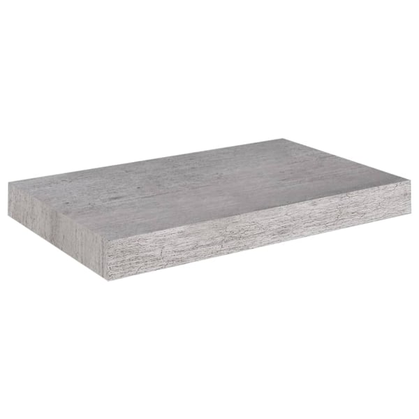 vidaXL Svävande vägghylla betonggrå 40x23x3,8 cm MDF grå