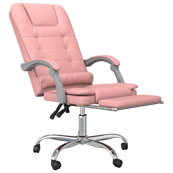 vidaXL Kontorsstol med massage rosa konstläder Rosa