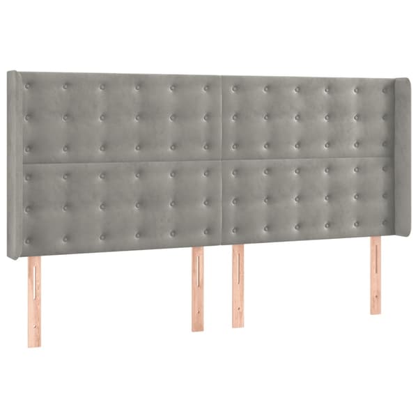 vidaXL Ramsäng med madrass ljusgrå 200x200 cm sammet Grå
