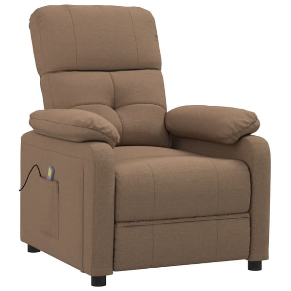 vidaXL Massagefåtölj brun tyg Brun