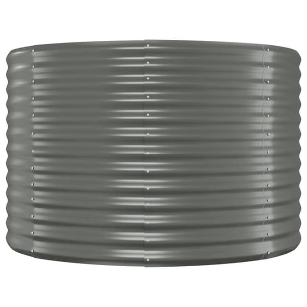 vidaXL Odlingslåda pulverlackerat stål 322x100x68 cm grå Grå