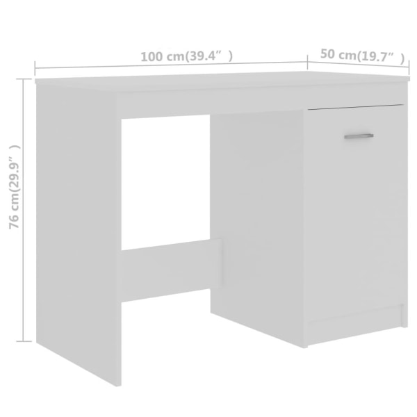 vidaXL Skrivbord vit 140x50x76 cm konstruerat trä Vit