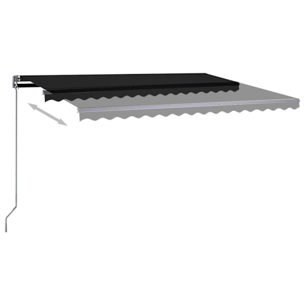 vidaXL Automatisk markis med vindsensor & LED 450x350 cm antracit Antracit