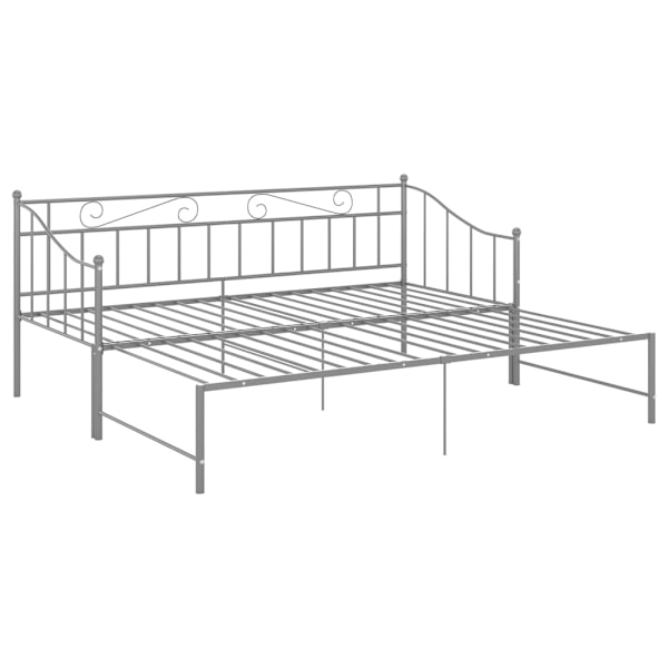 vidaXL Utdragbar sängram bäddsoffa grå metall 90x200 cm grå