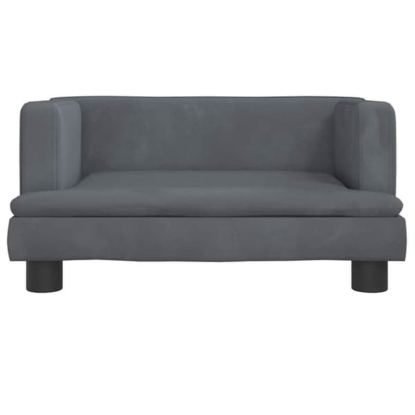 vidaXL Barnsoffa mörkgrå 60x40x30 cm sammet Grå