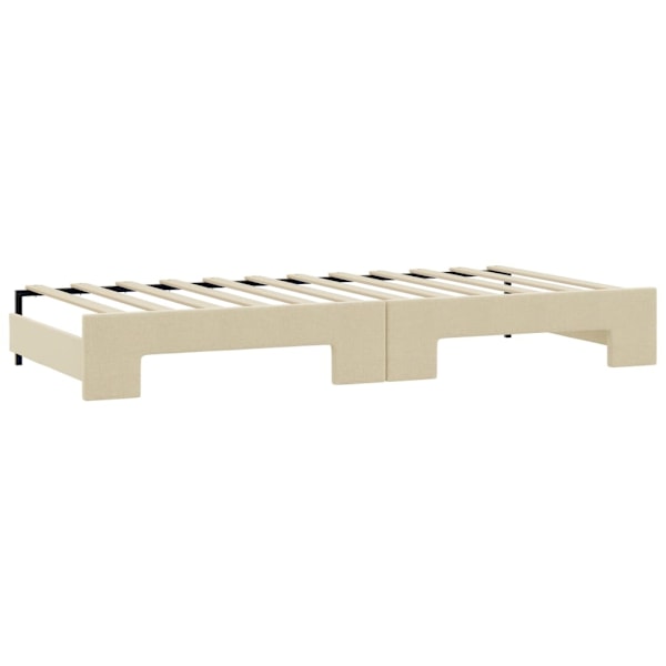vidaXL Dagbädd utdragbar med lådor gräddvit 80x200 cm tyg Kräm