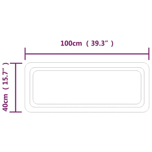 vidaXL Badrumsspegel LED 40x100 cm Transparent