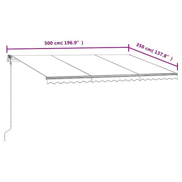 vidaXL Markis automatiskt infällbar 500x350 cm gul och vit Gul