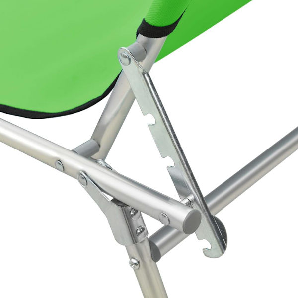 vidaXL Hopfällbar solsäng med tak grön aluminium Grön