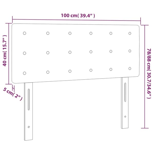 vidaXL Sänggavel rosa 100 x 5 x 78/88 cm sammet Rosa