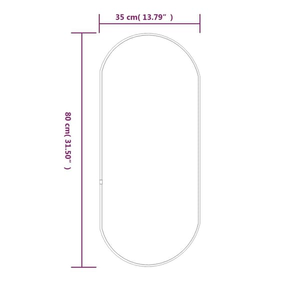 vidaXL Väggspegel silver 80x35 cm oval Silver