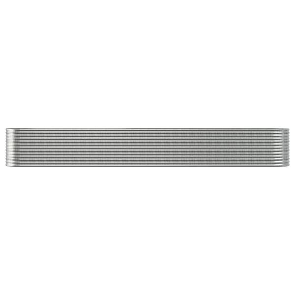 vidaXL Odlingslåda pulverlackerat stål 512x80x68 cm silver Silver