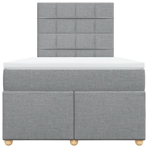 vidaXL Ramsäng med madrass ljusgrå 120x200 cm tyg Grå