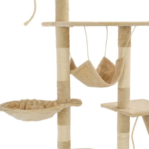 vidaXL Katt Klösträd med klöspelare i sisal 230-250 cm beige Beige