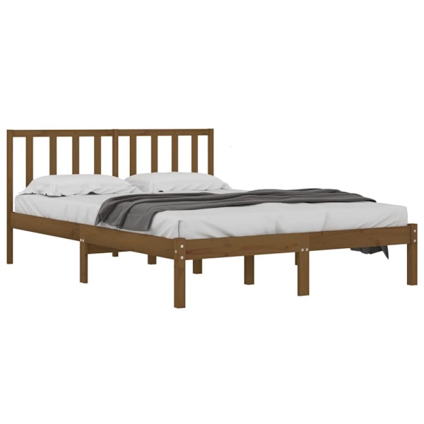 vidaXL Sängram honungsbrun massiv furu 200x200 cm Brun