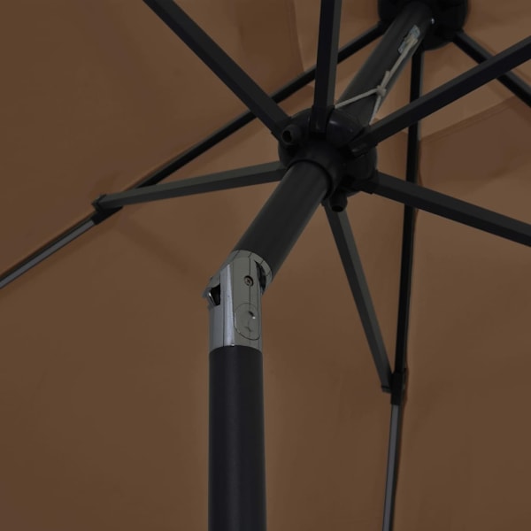 vidaXL Parasoll med LEDs och aluminiumstång 300 cm taupe Taupe