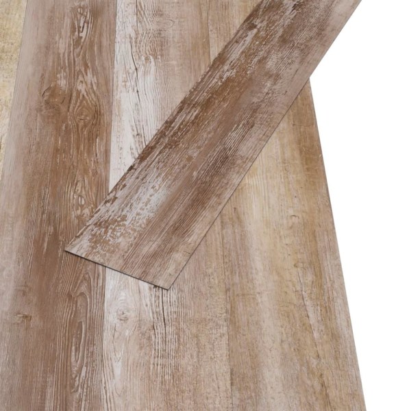 vidaXL PVC-golvbrädor 5,02 m² självhäftande 2 mm kalkfärgat trä Brun