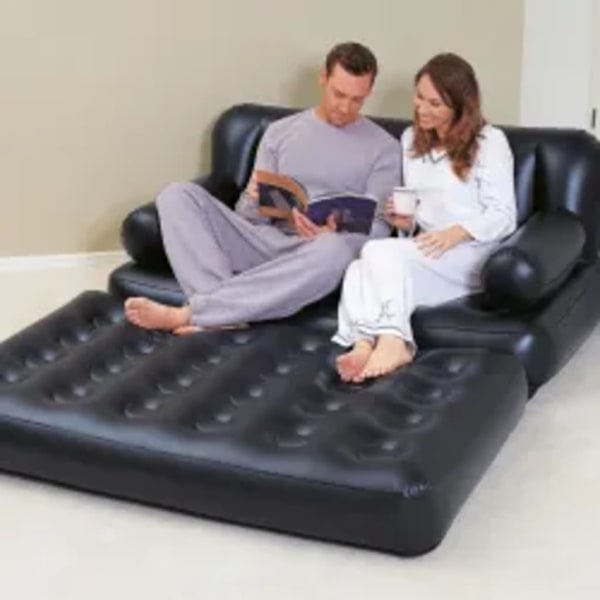 Bestway 5-i-1 Uppblåsbar dubbel bäddsoffa 188x152x64 cm Svart