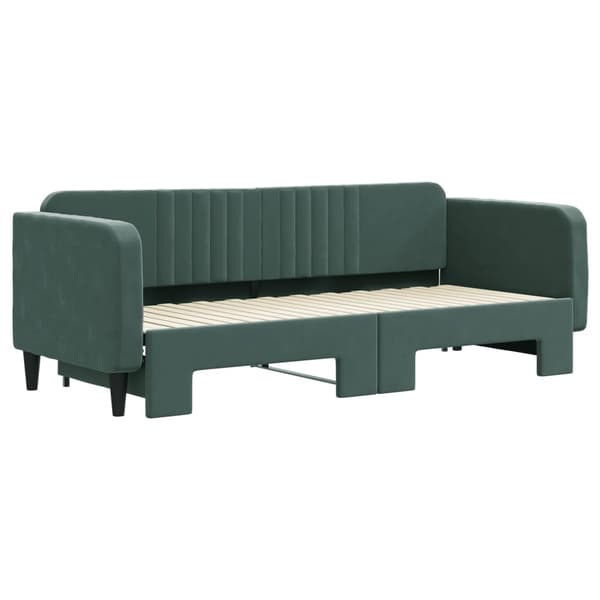 vidaXL Dagbädd utdragbar mörkgrön 80x200 cm sammet Grön