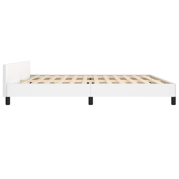 vidaXL Sängram med huvudgavel vit 200x200 cm konstläder Vit