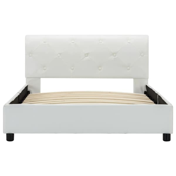 vidaXL Sängram vit konstläder 100x200 cm Vit