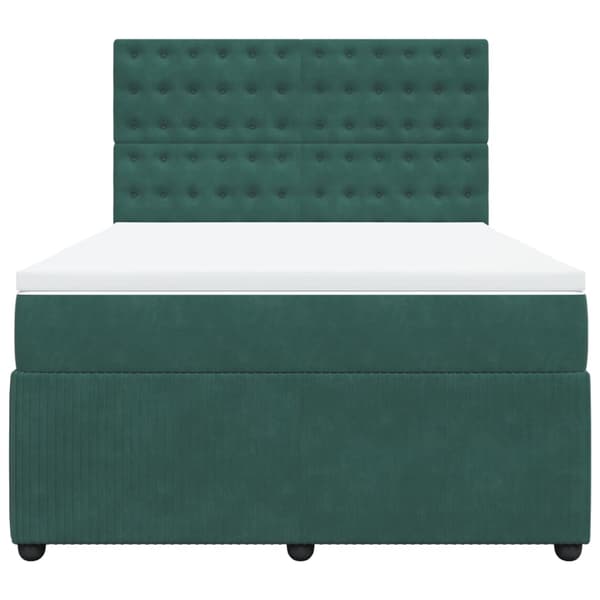 vidaXL Ramsäng med madrass mörkgrön 160x200 cm sammet Grön
