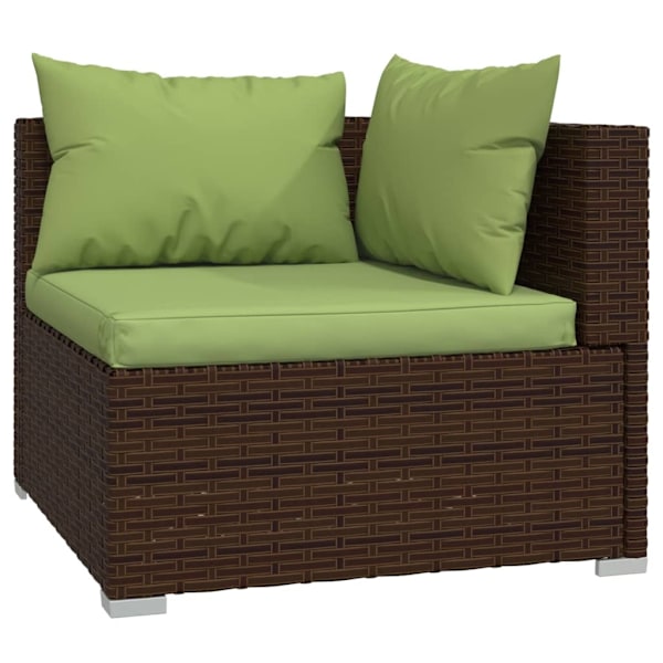 vidaXL Soffa 2-sits med dynor konstrotting brun Brun