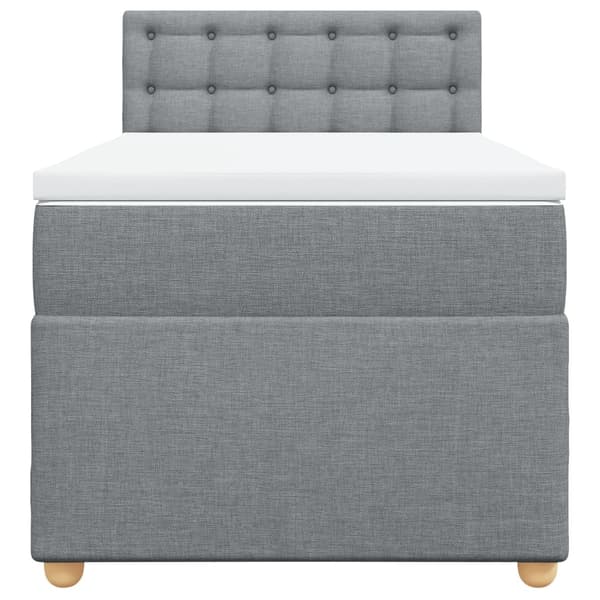 vidaXL Ramsäng med madrass ljusgrå 80x200 cm tyg Grå