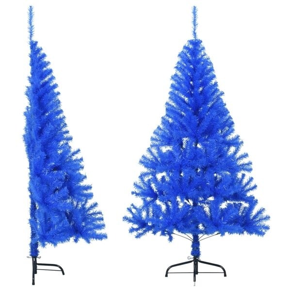 vidaXL Halv plastgran med stativ blå 120 cm PVC Blå