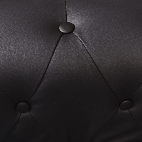 vidaXL 6-sitsig Chesterfield hörnsoffa konstläder svart Svart