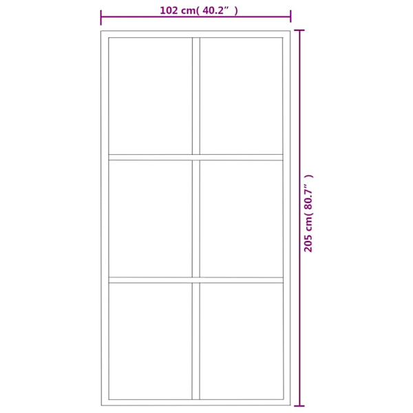 vidaXL Skjutdörr med beslagset ESG glas och aluminium 102x205 cm Svart