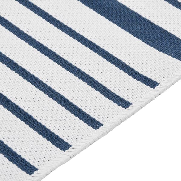 vidaXL Matta marinblå 160x230 cm bomull Blå