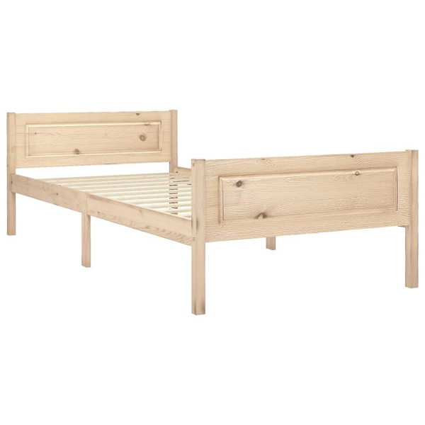 vidaXL Sängram massiv furu 100x200 cm Brun
