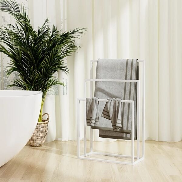 vidaXL Fristående handdukshängare vit 48x24x79 cm järn Vit