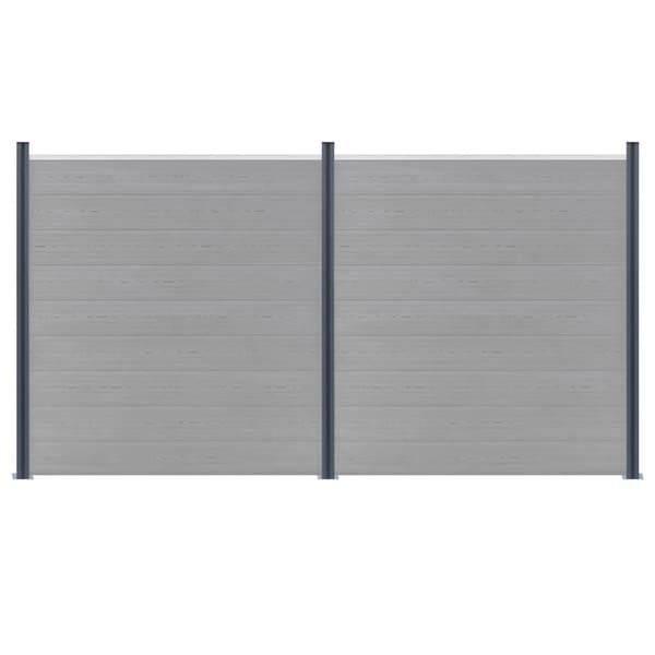 vidaXL Staketstolpar 3 st mörkgrå 185 cm aluminium grå