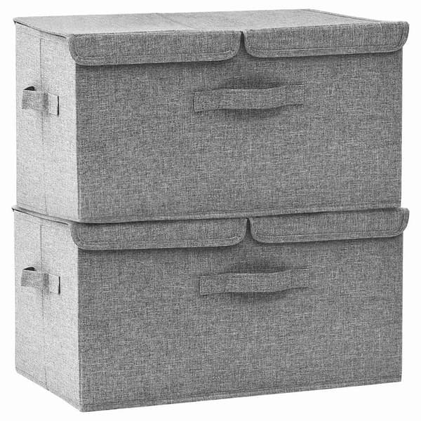 vidaXL Förvaringslåda 2 st tyg 50x30x25 cm grå grå
