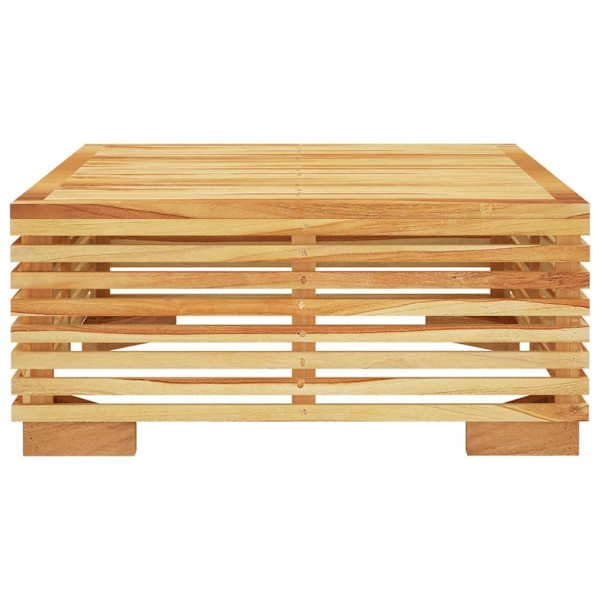 vidaXL Soffbord för trädgården 69,5x69,5x31 cm massiv teak Brun