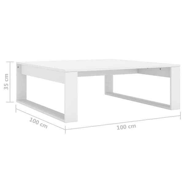 vidaXL Soffbord vit 100x100x35 cm konstruerat trä Vit