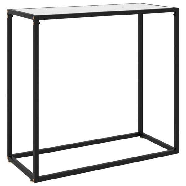 vidaXL Konsolbord vit 80x35x75 cm härdat glas Vit