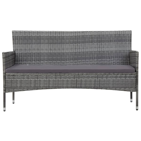 vidaXL Loungeset för trädgården med dynor 5 delar konstrotting grå grå