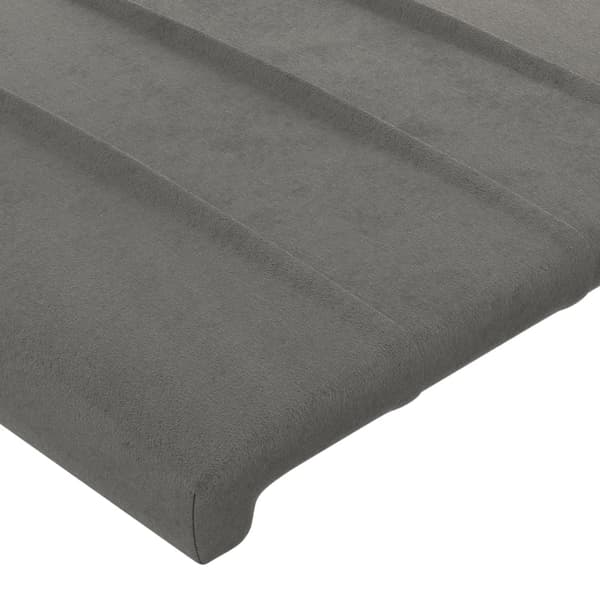 vidaXL Sänggavel LED ljusgrå 90x5x118/128 cm sammet Grå