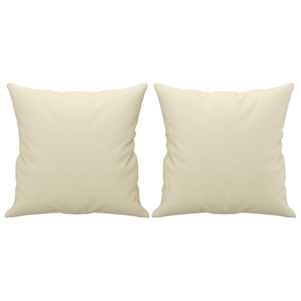 vidaXL 2-sits soffa med prydnadskuddar gräddvit 120 cm konstläder Kräm
