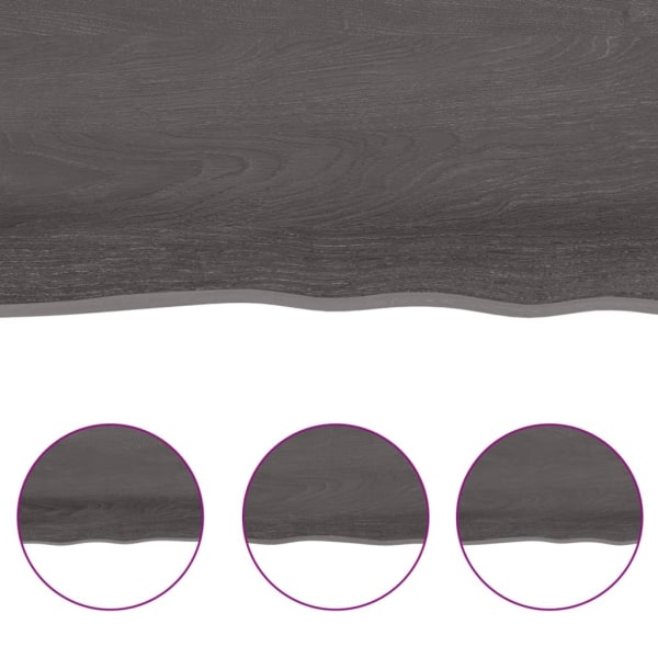vidaXL Bordsskiva mörkbrun 160x60x(2-4) cm behandlad massiv ek Brun